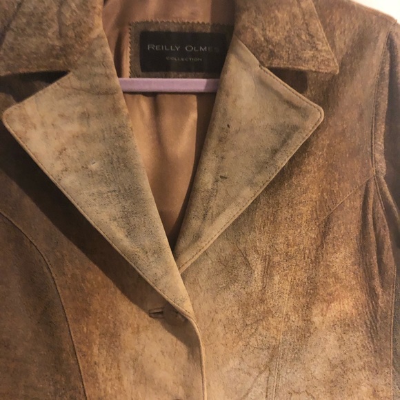 Leather Blazer with two pockets worn once. Excellent condition. - Picture 2 of 4